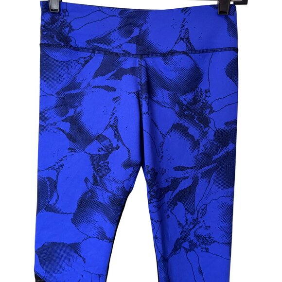 Lululemon Jumbo Inky Floral Inkwell cropped leggings blue/black women's size 4 - Picture 2 of 5